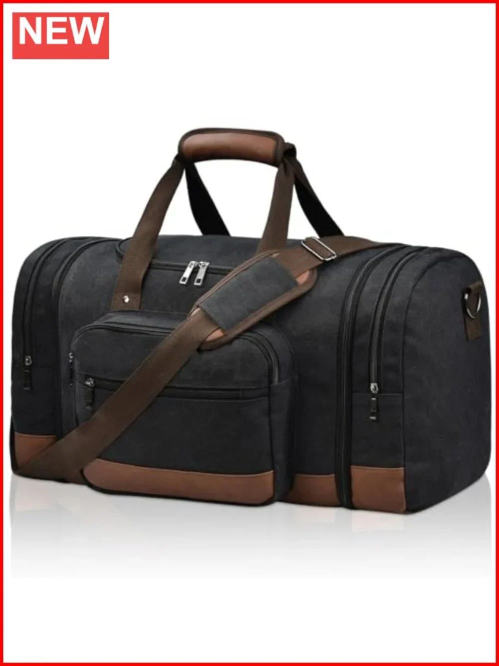 Canvas Travel Duffel Bag 50L Expandable Carry On Weekend Gym Luggage